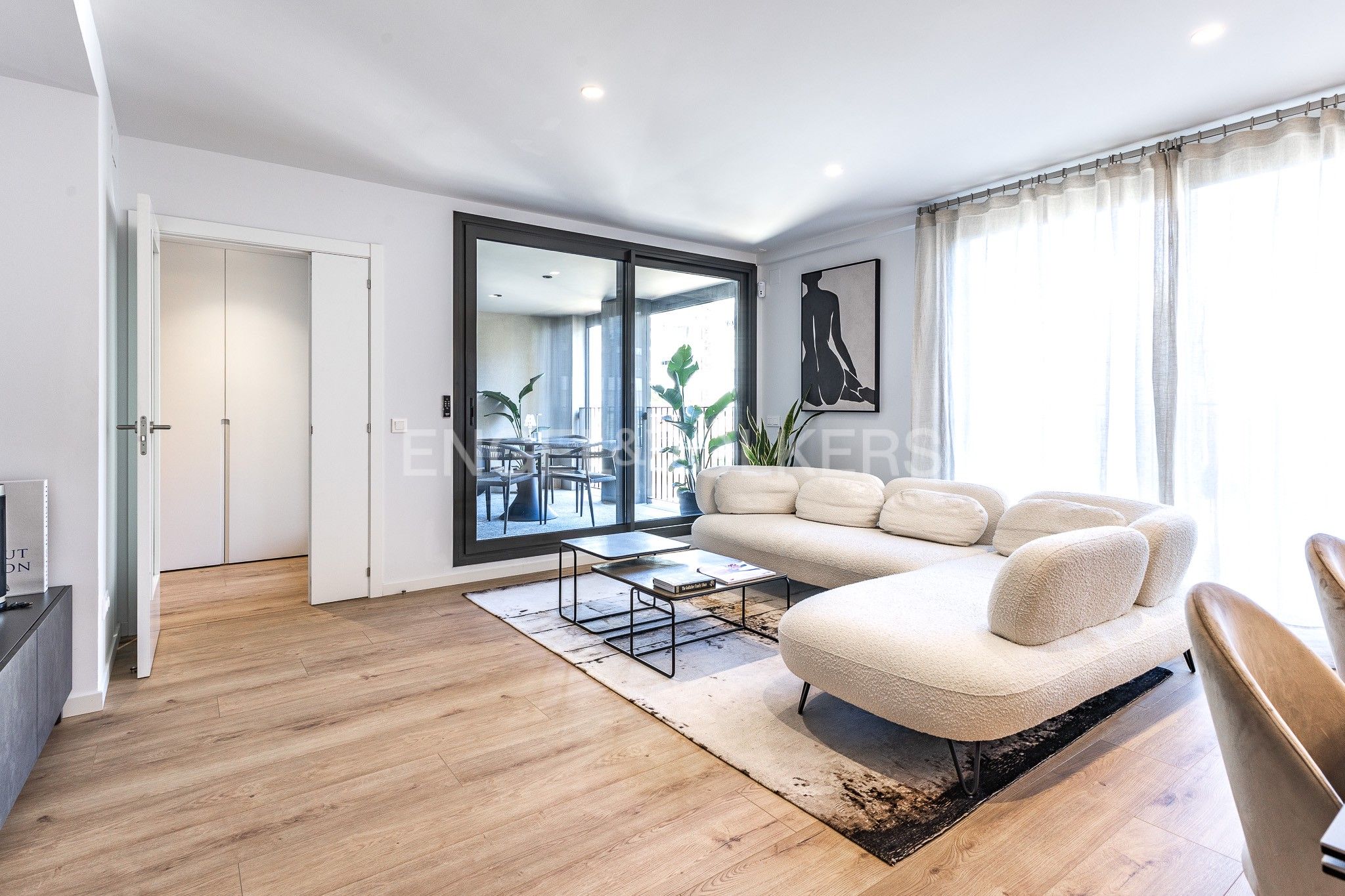 Sala d'estar de Apartament en venda en  Barcelona Capital amb Aire condicionat, Calefacció i Parquet