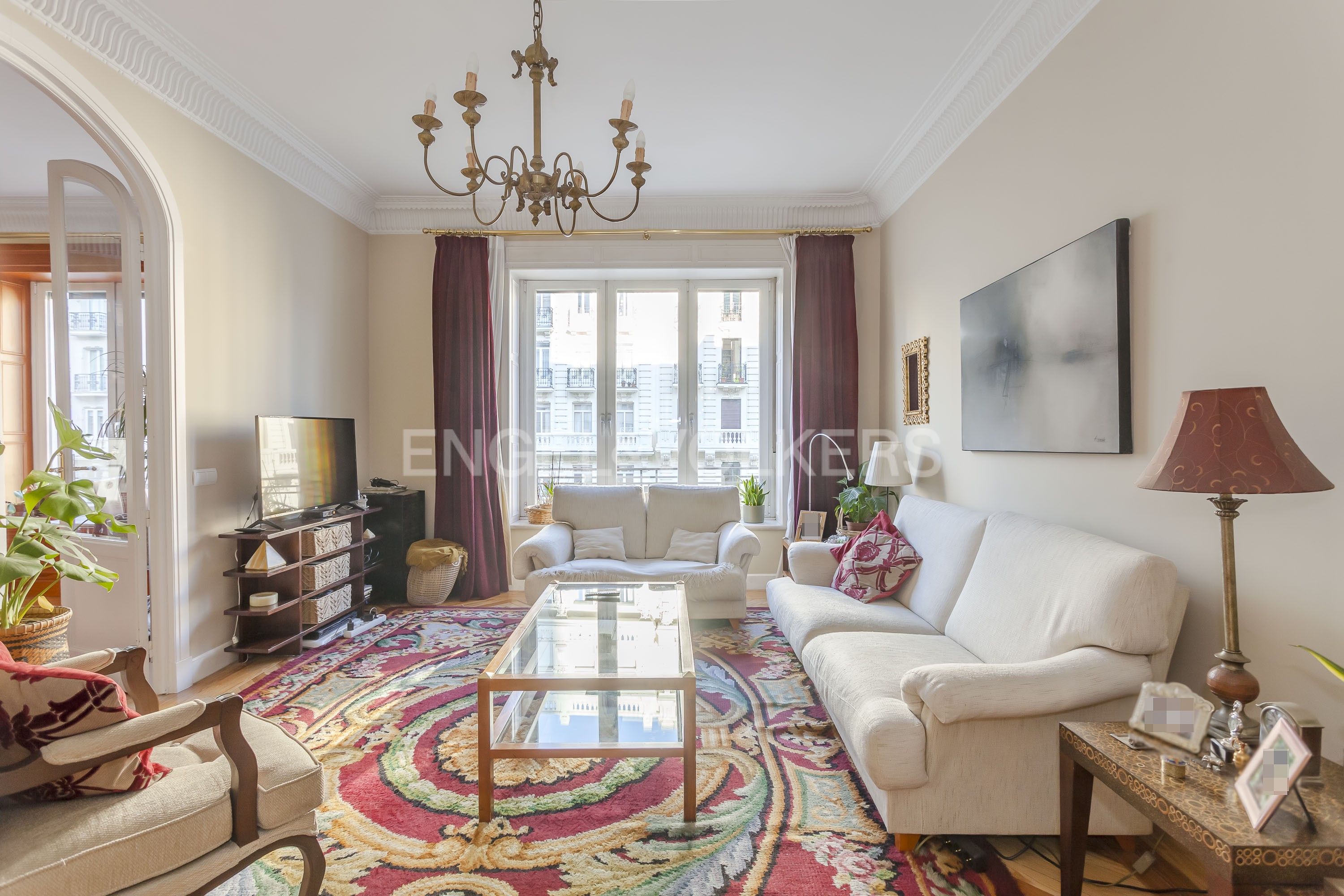 Living room of Apartment for sale in  Madrid Capital  with Air Conditioner, Heating and Parquet flooring