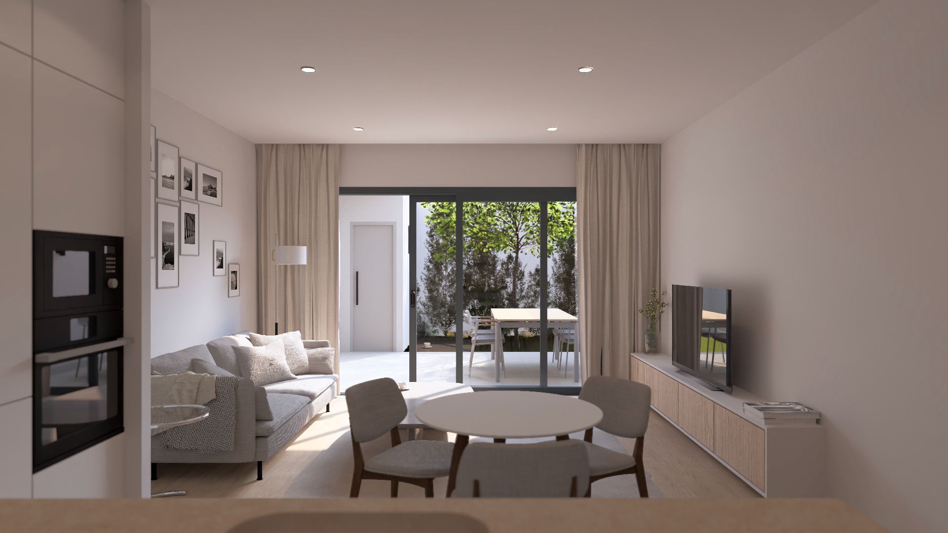 Sala d'estar de Planta baixa en venda en Terrassa amb Aire condicionat, Jardí privat i Parquet