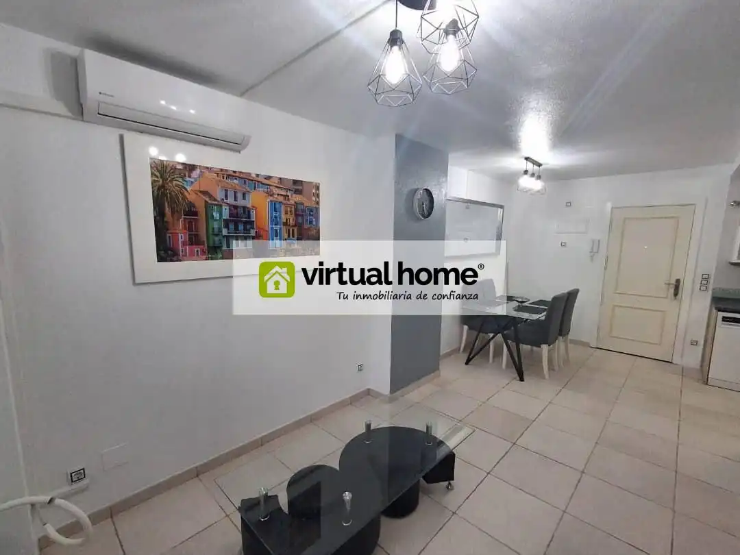 Sala d'estar de Pis de lloguer en Villajoyosa / La Vila Joiosa amb Calefacció, Moblat i Piscina comunitària
