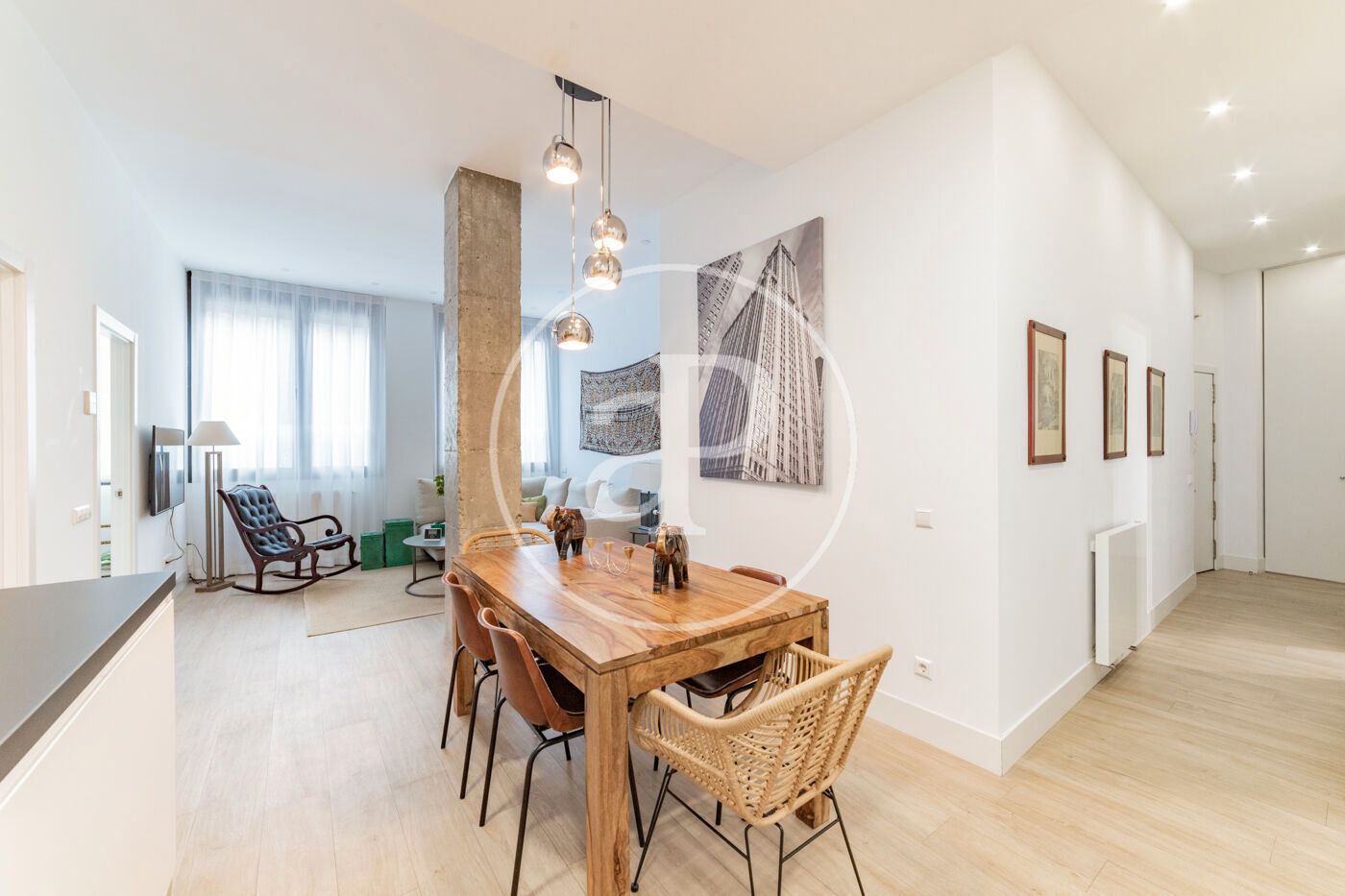 Dining room of Flat to rent in  Madrid Capital  with Air Conditioner, Heating and Furnished
