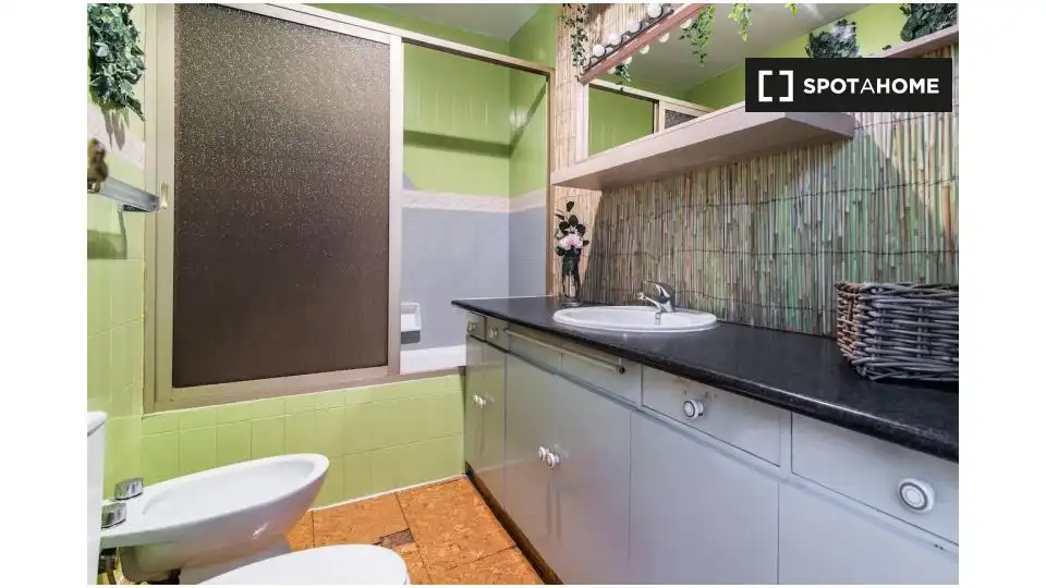 Bathroom of Flat for share in Madrid  with Air Conditioner, Heating and Furnished