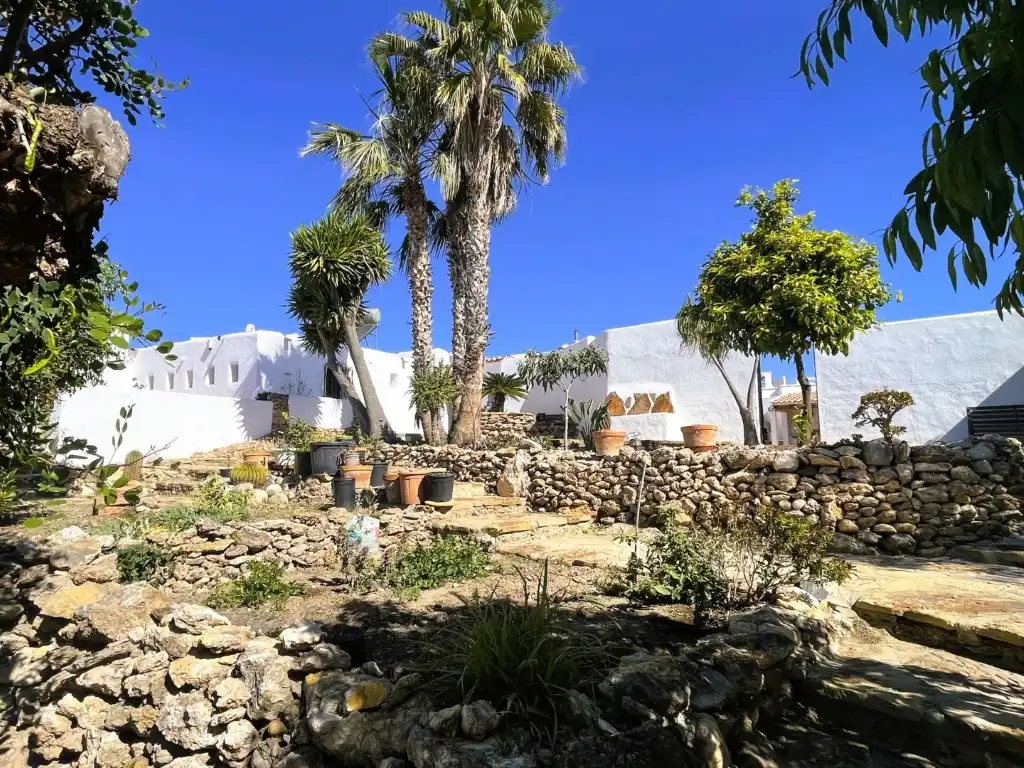 Vista exterior de Casa o xalet en venda en Mojácar amb Aire condicionat, Jardí privat i Terrassa