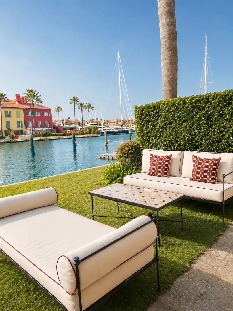 Terrassa de Dúplex de lloguer en Sotogrande amb Aire condicionat, Jardí privat i Moblat