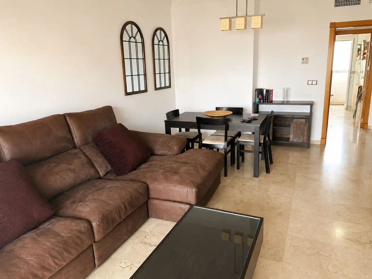 Wohnzimmer von Wohnung zur Miete in Manilva mit Terrasse, Möbliert und Ofen