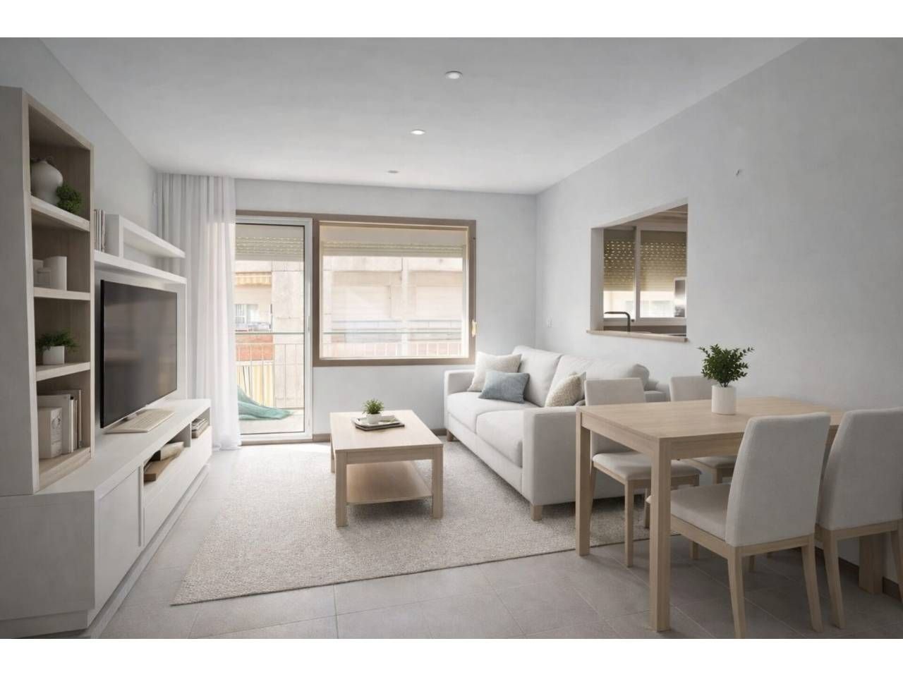 Living room of Flat for sale in Blanes  with Air Conditioner, Heating and Parquet flooring