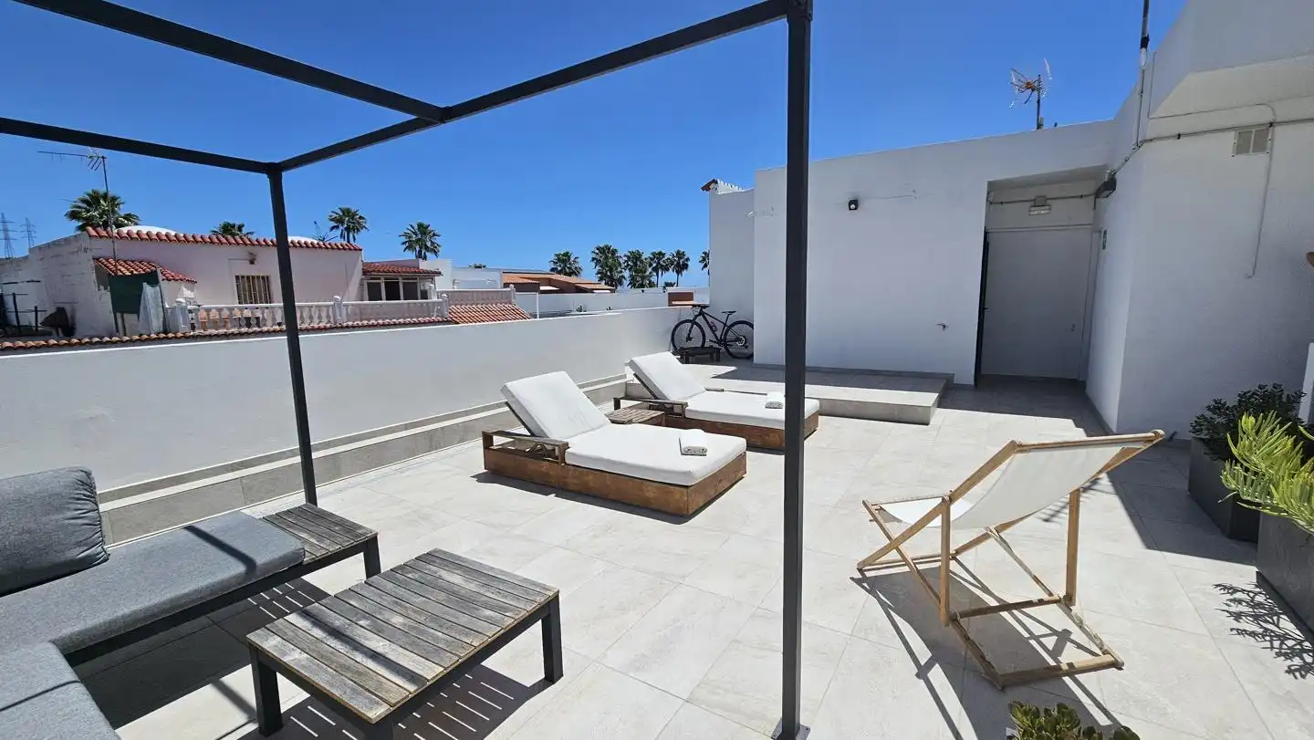 Terrace of Flat for rent in San Bartolomé de Tirajana  with Air Conditioner, Terrace and Furnished