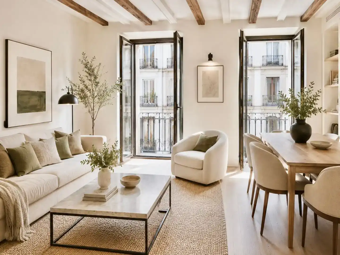 Wohnzimmer von Wohnung zum Verkauf in  Madrid Capital mit Klimaanlage und Balkon