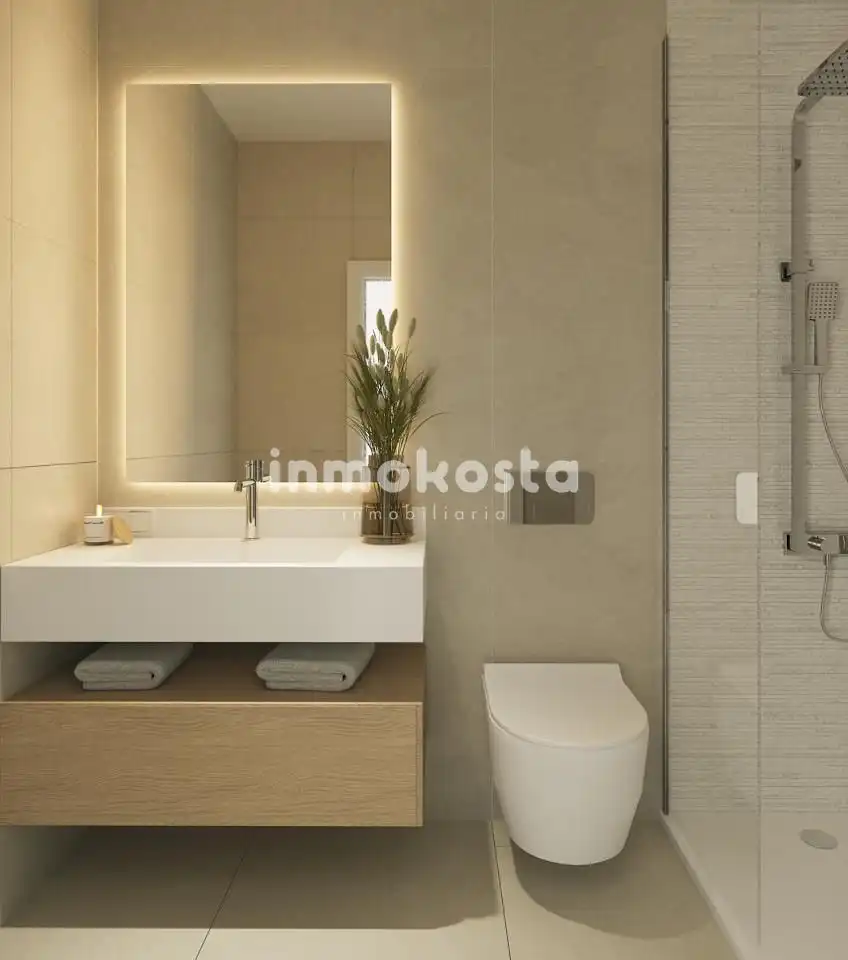 Baño de Planta baja en venta en L'Alfàs del Pi con Aire acondicionado, Terraza y Piscina comunitaria