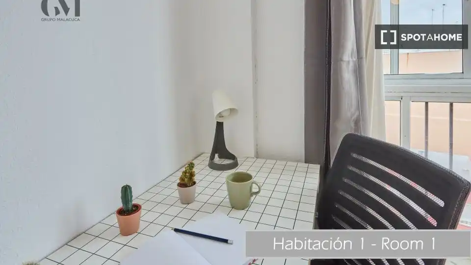 Schlafzimmer von Wohnung zur untervermieten in Cádiz mit Klimaanlage und Terrasse