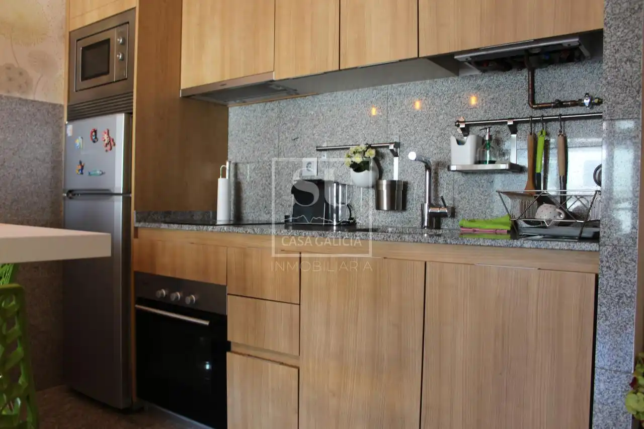 Kitchen of Flat for rent in Baiona  with Heating, Parquet flooring and Terrace
