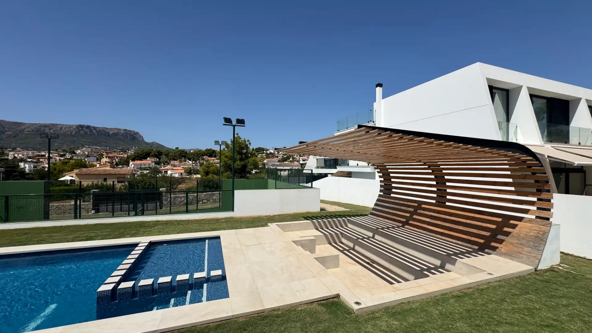 Terraza de Casa adosada de alquiler en Calpe / Calp con Aire acondicionado, Jardín privado y Terraza
