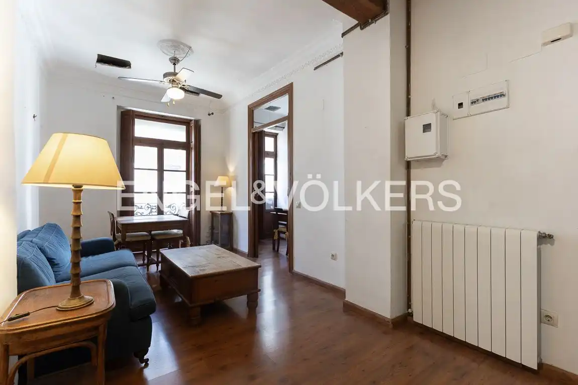 Sala de estar de Piso de alquiler en  Valencia Capital con Calefacción, Parquet y Balcón