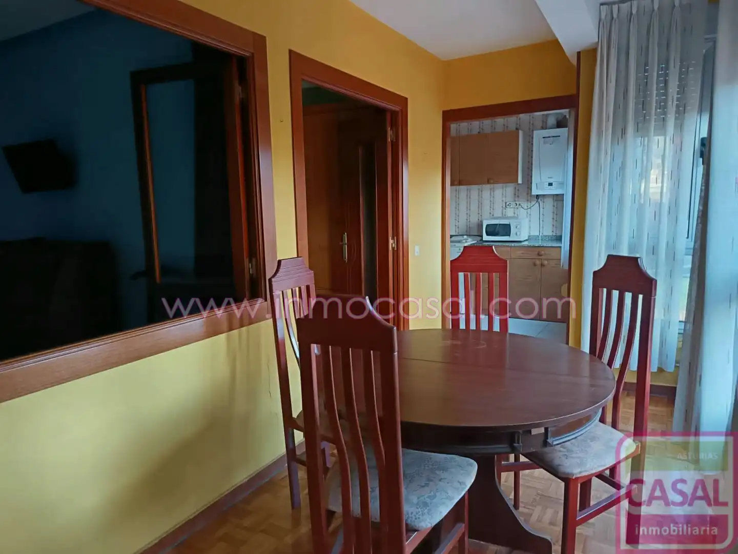 Dining room of Flat for sale in Langreo  with Heating, Storage room and Furnished