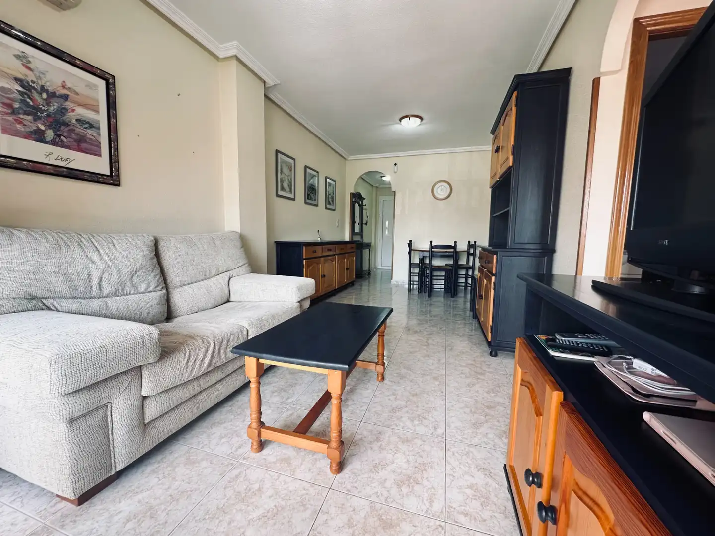 Wohnzimmer von Wohnung zur Miete in Santa Pola mit Klimaanlage, Terrasse und Möbliert