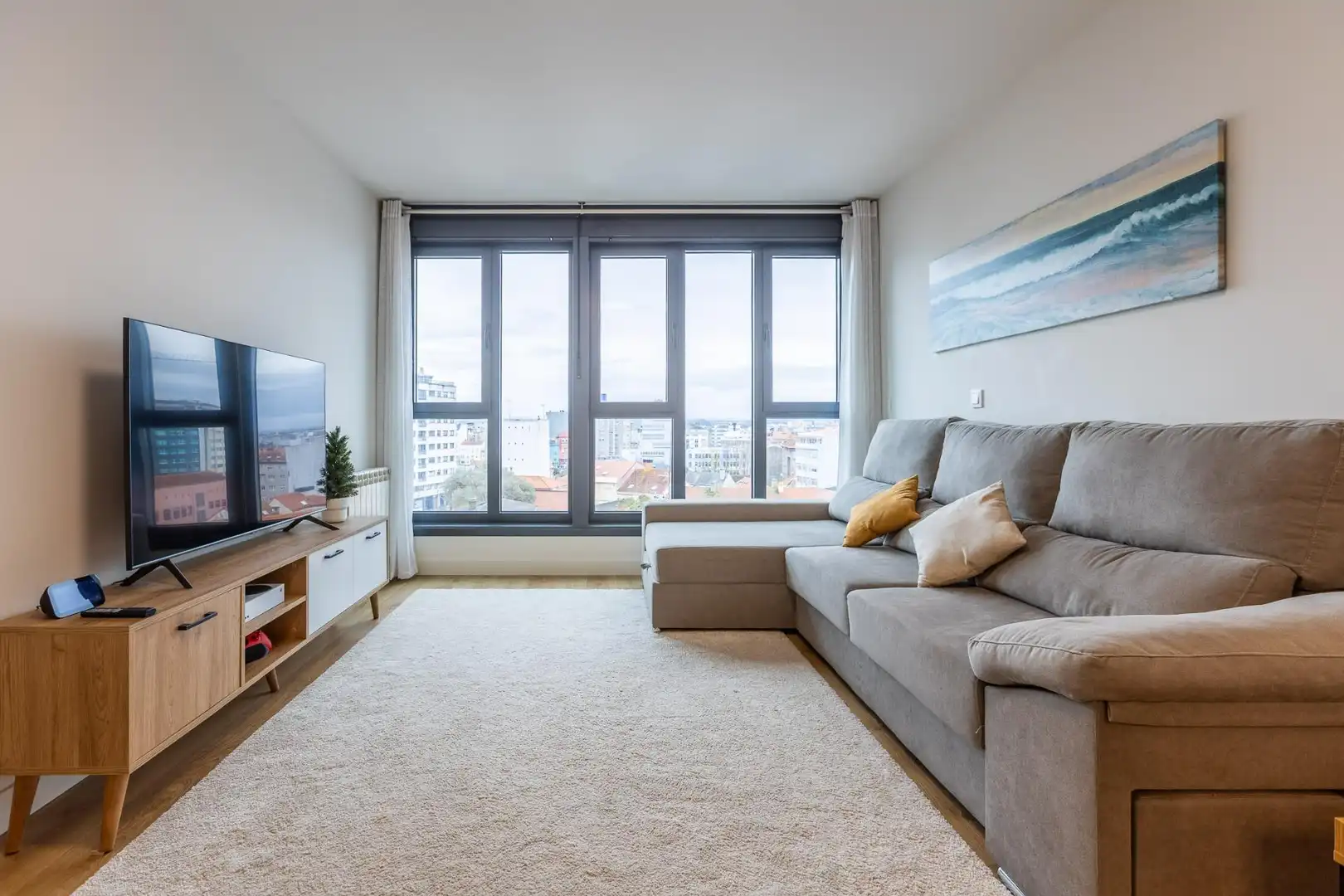 Sala de estar de Piso en venta en A Coruña Capital  con Calefacción, Jardín privado y Terraza