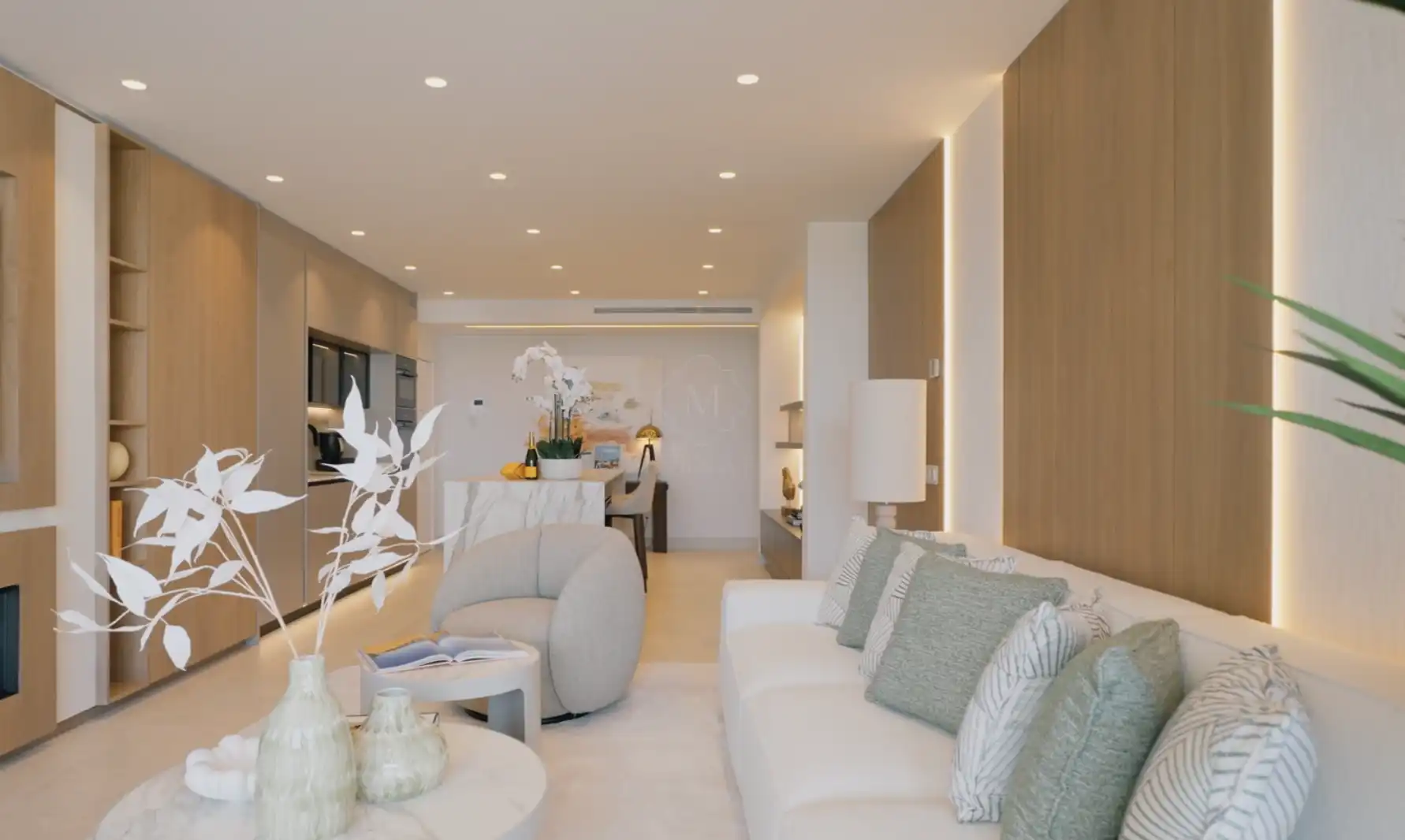 Sala de estar de Apartamento en venta en Estepona con Aire acondicionado, Terraza y Piscina