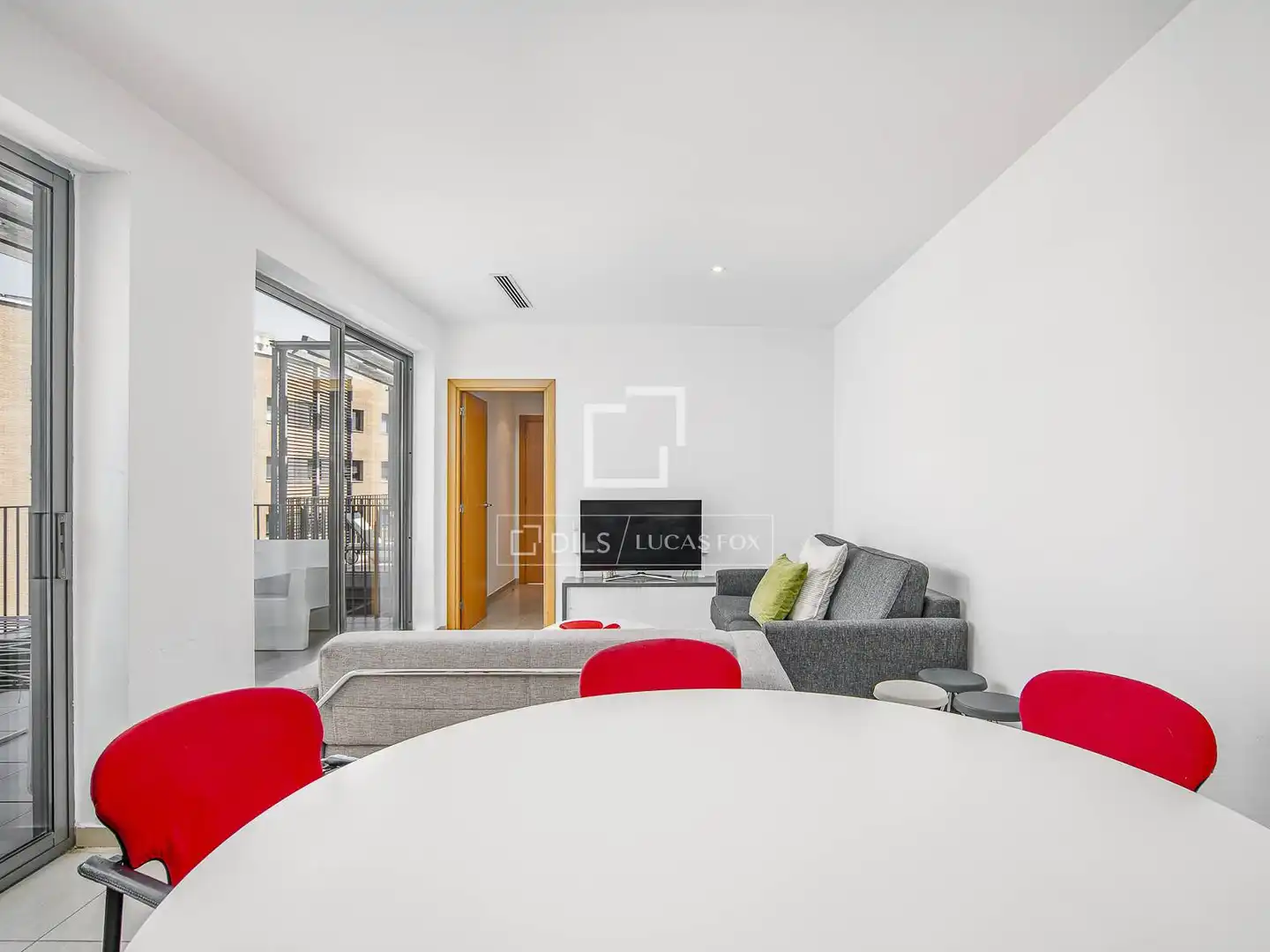 Wohnzimmer von Dachboden zum Verkauf in Barcelona mit Klimaanlage, Heizung und Terrasse
