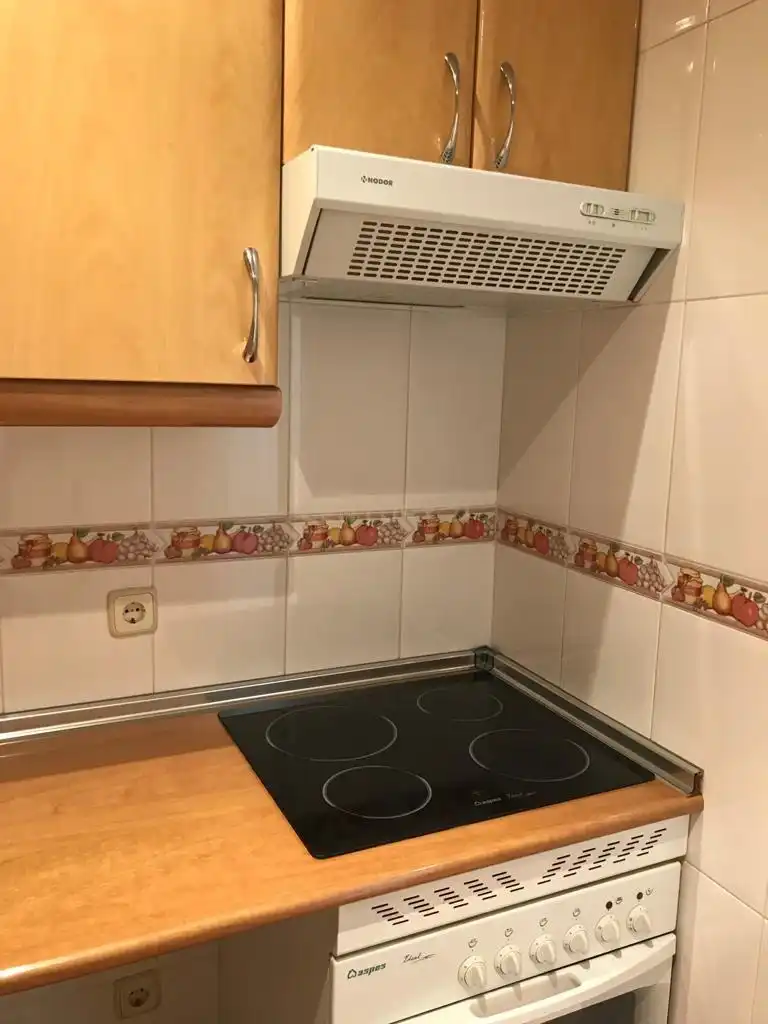 Cuina de Apartament de lloguer en Madrid amb Aire condicionat, Forn i Rentadora