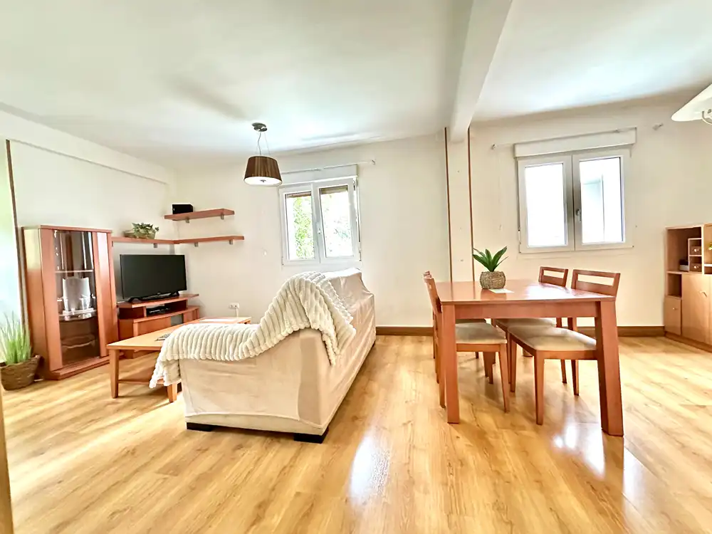 Sala d'estar de Pis en venda en Donostia - San Sebastián  amb Calefacció, Moblat i Balcó