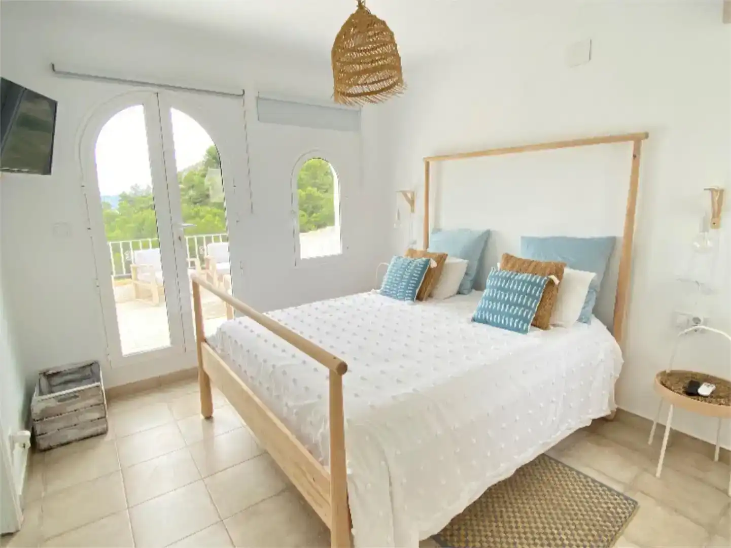 Schlafzimmer von Wohnung zur Miete in Jávea / Xàbia mit Klimaanlage, Privatgarten und Möbliert