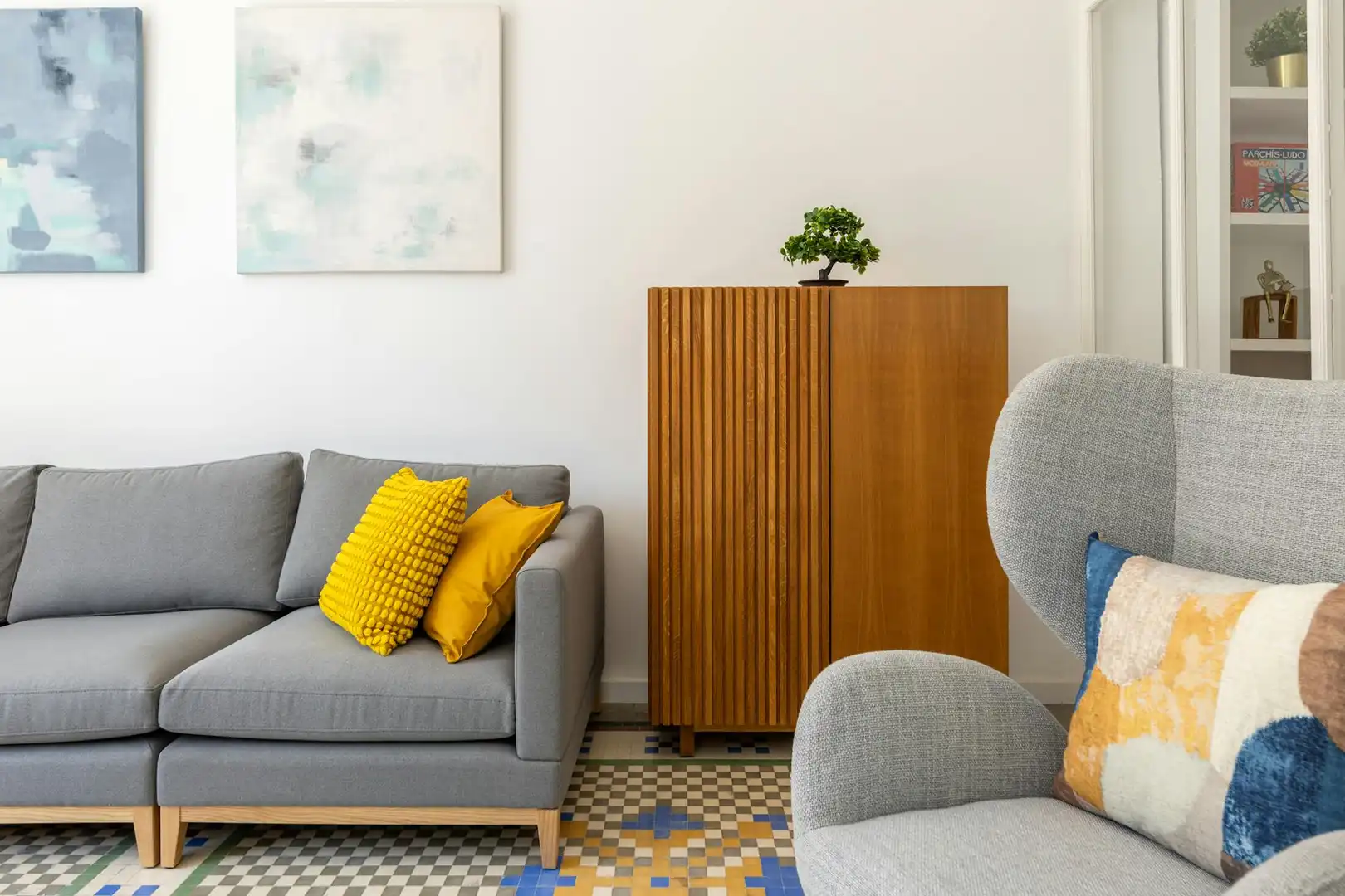 Living room of Flat for rent in Valencia  with Air Conditioner, Heating and Furnished