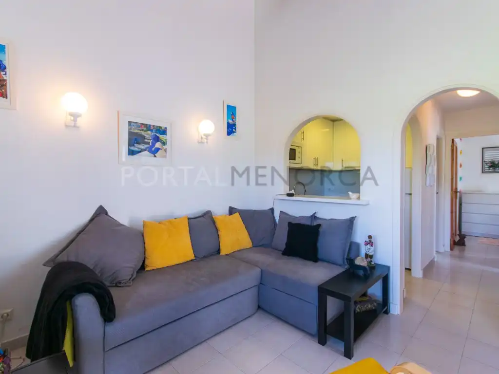 Sala d'estar de Apartament en venda en Es Mercadal amb Aire condicionat, Terrassa i Piscina