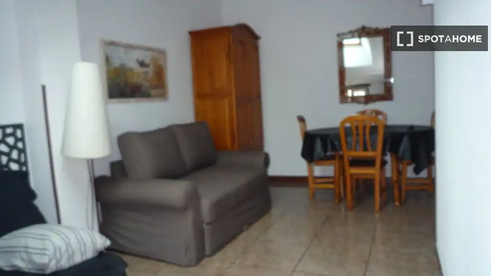 Sala d'estar de Apartament per a compartir en Santander amb Aire condicionat, Terrassa i Moblat