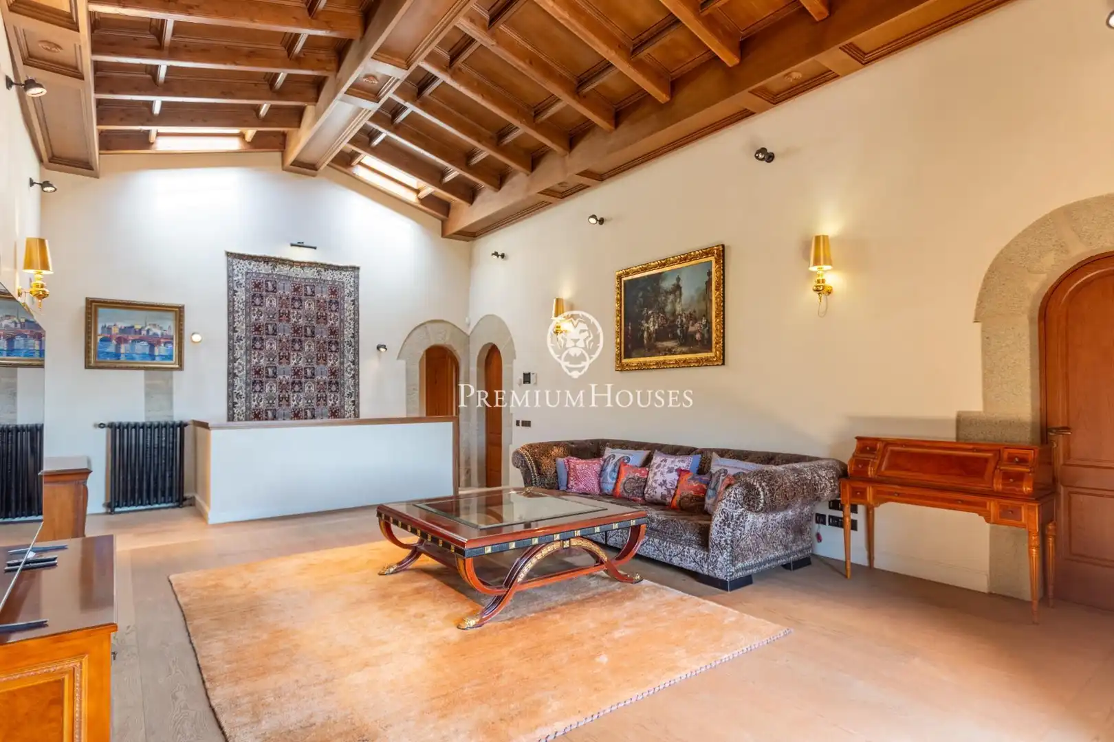 Sala d'estar de Finca rústica en venda en Sant Andreu de Llavaneres amb Aire condicionat, Calefacció i Piscina