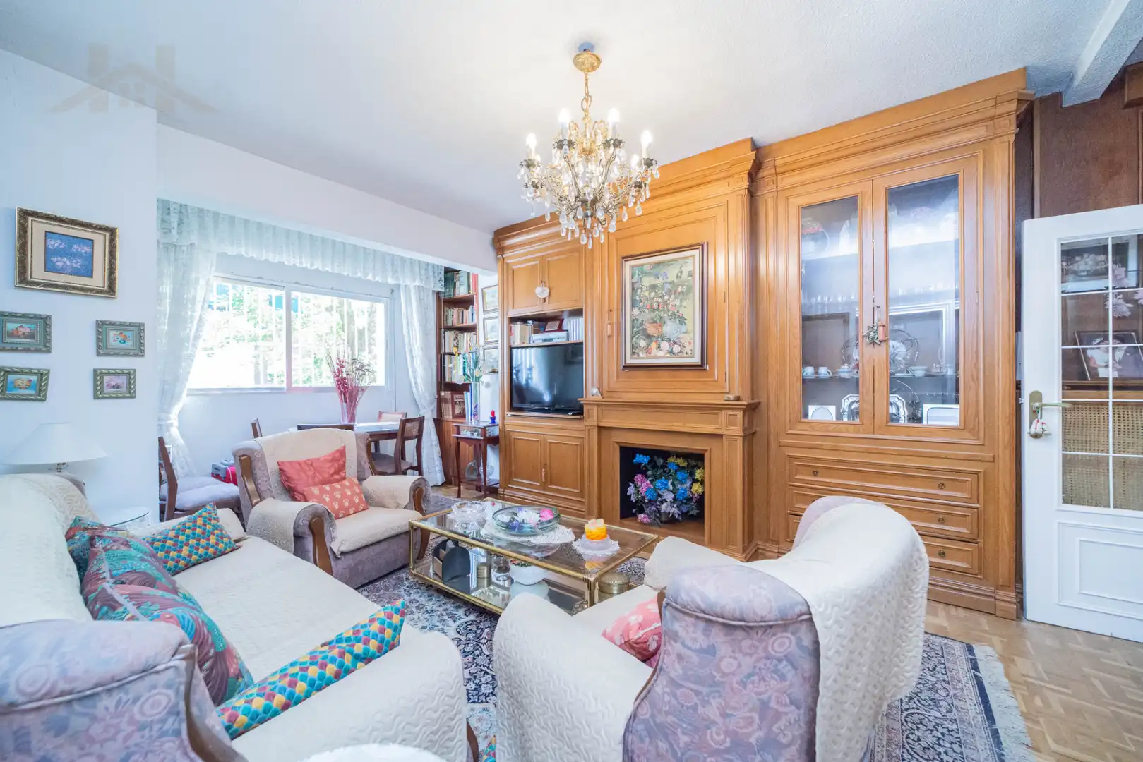 Sala de estar de Piso en venta en Madrid con Calefacción, Parquet y Amueblado