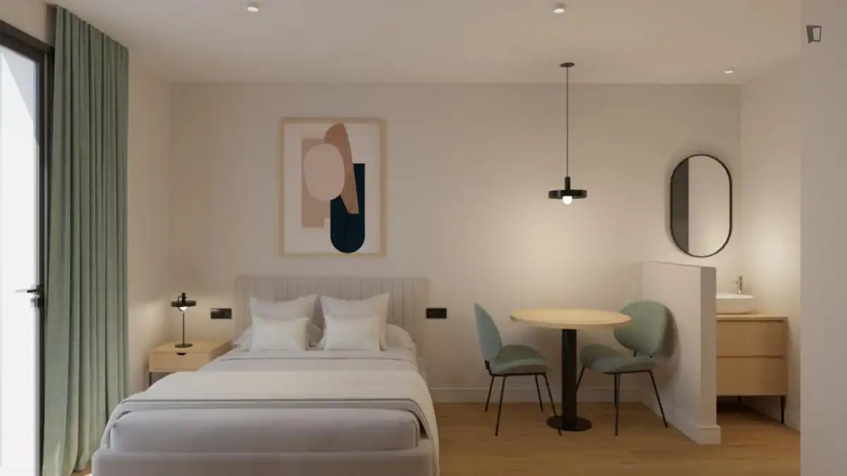 Dormitori de Estudi de lloguer en Getafe amb Aire condicionat, Calefacció i Moblat