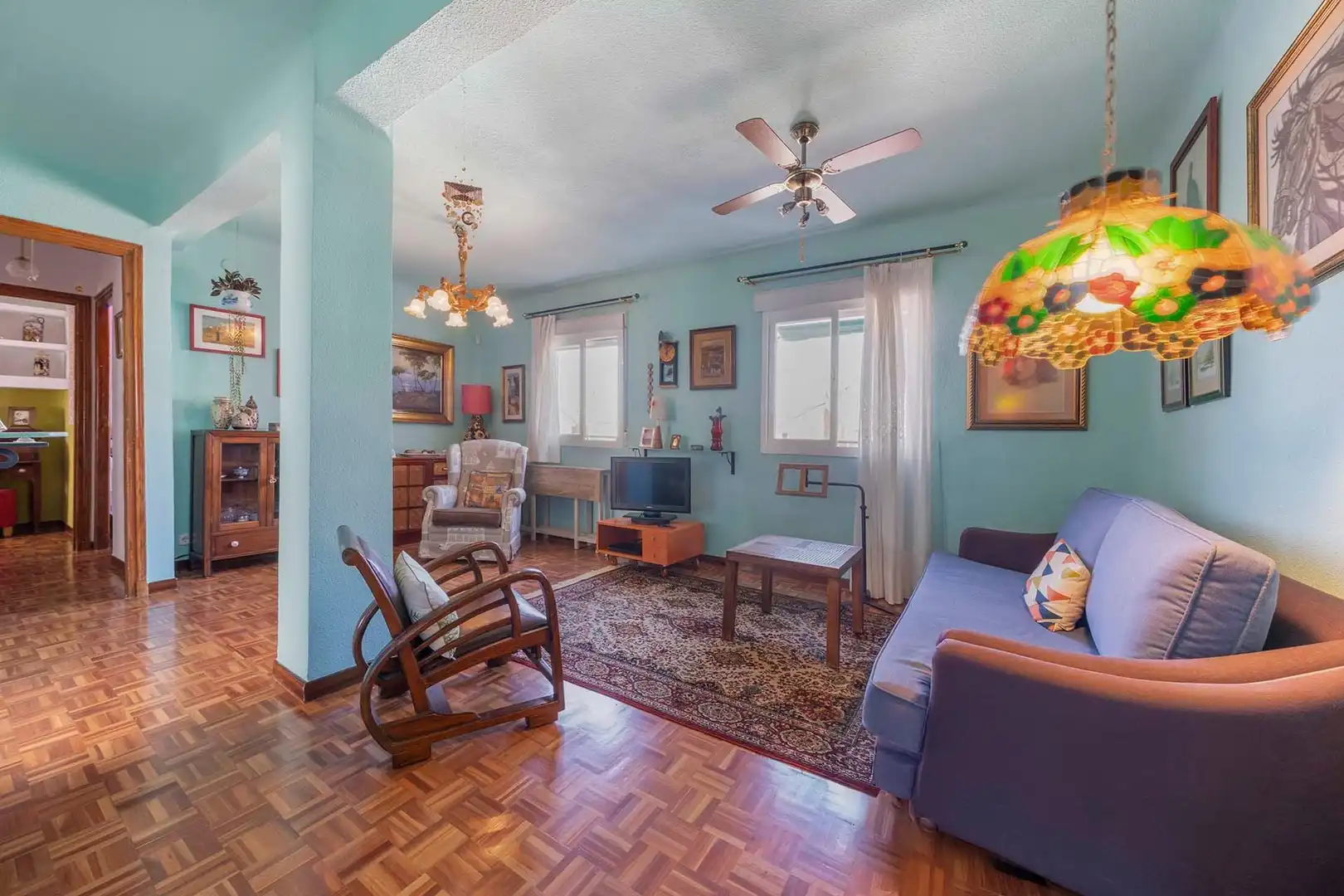 Sala de estar de Piso en venta en Madrid con Calefacción, Parquet y Trastero
