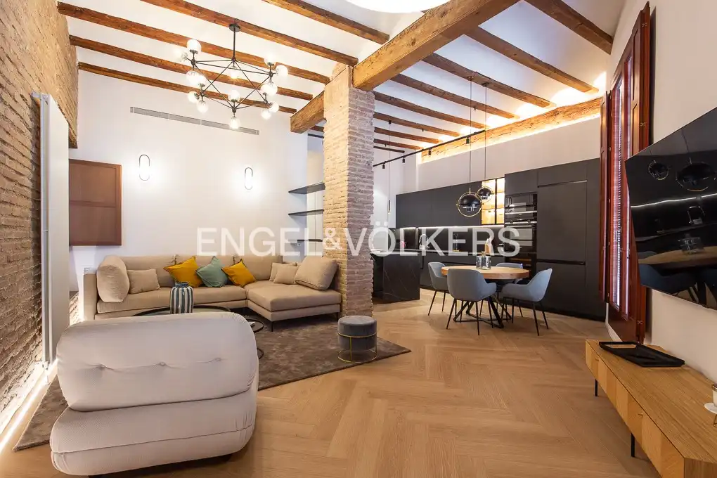 Sala d'estar de Pis de lloguer en Valencia amb Aire condicionat, Calefacció i Parquet
