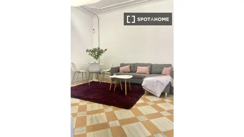 Sala de estar de Piso para compartir en  Palma de Mallorca con Aire acondicionado, Terraza y Amueblado