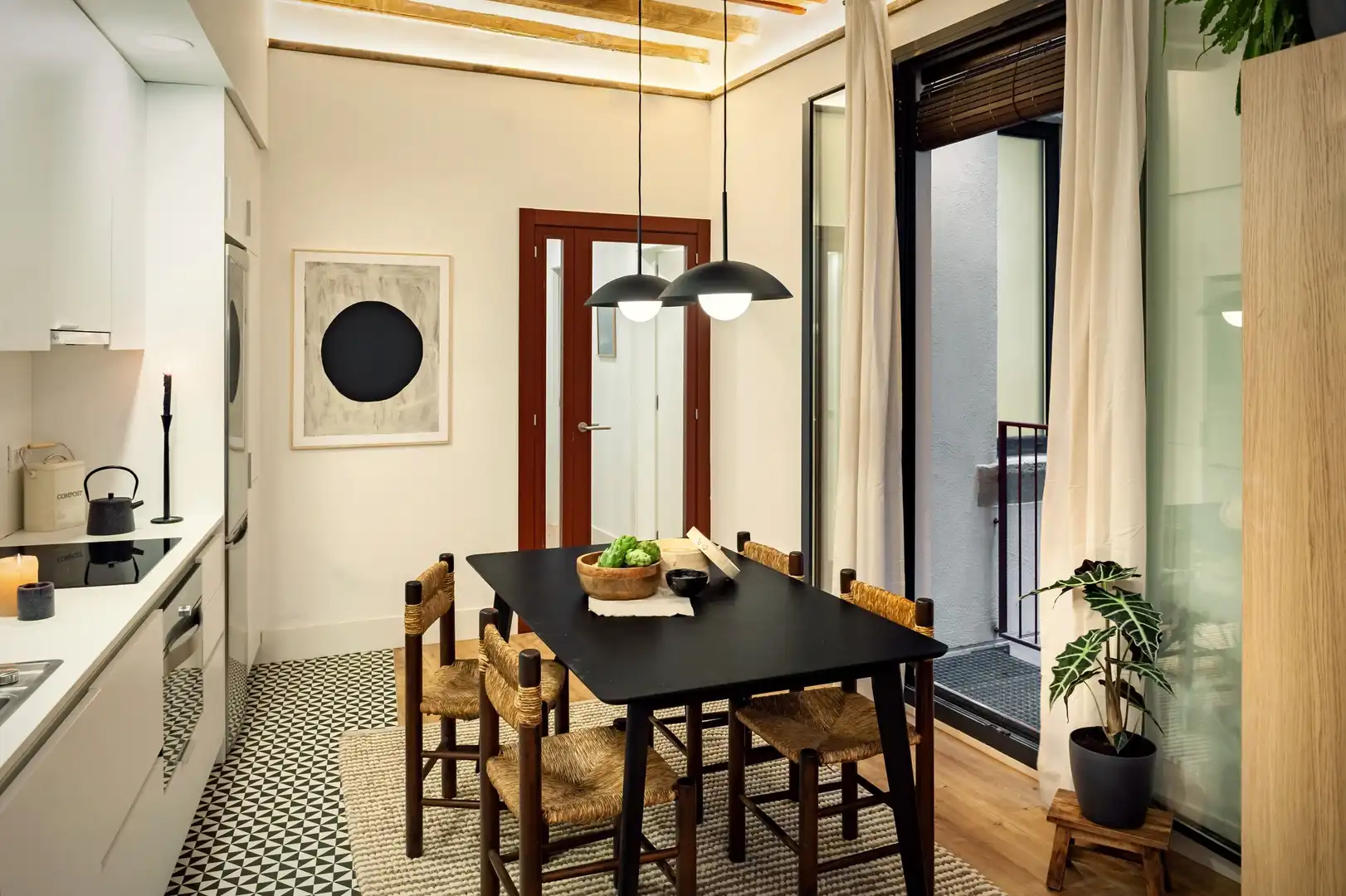 Esszimmer von Wohnungen zur Miete in Barcelona mit Klimaanlage, Heizung und Terrasse