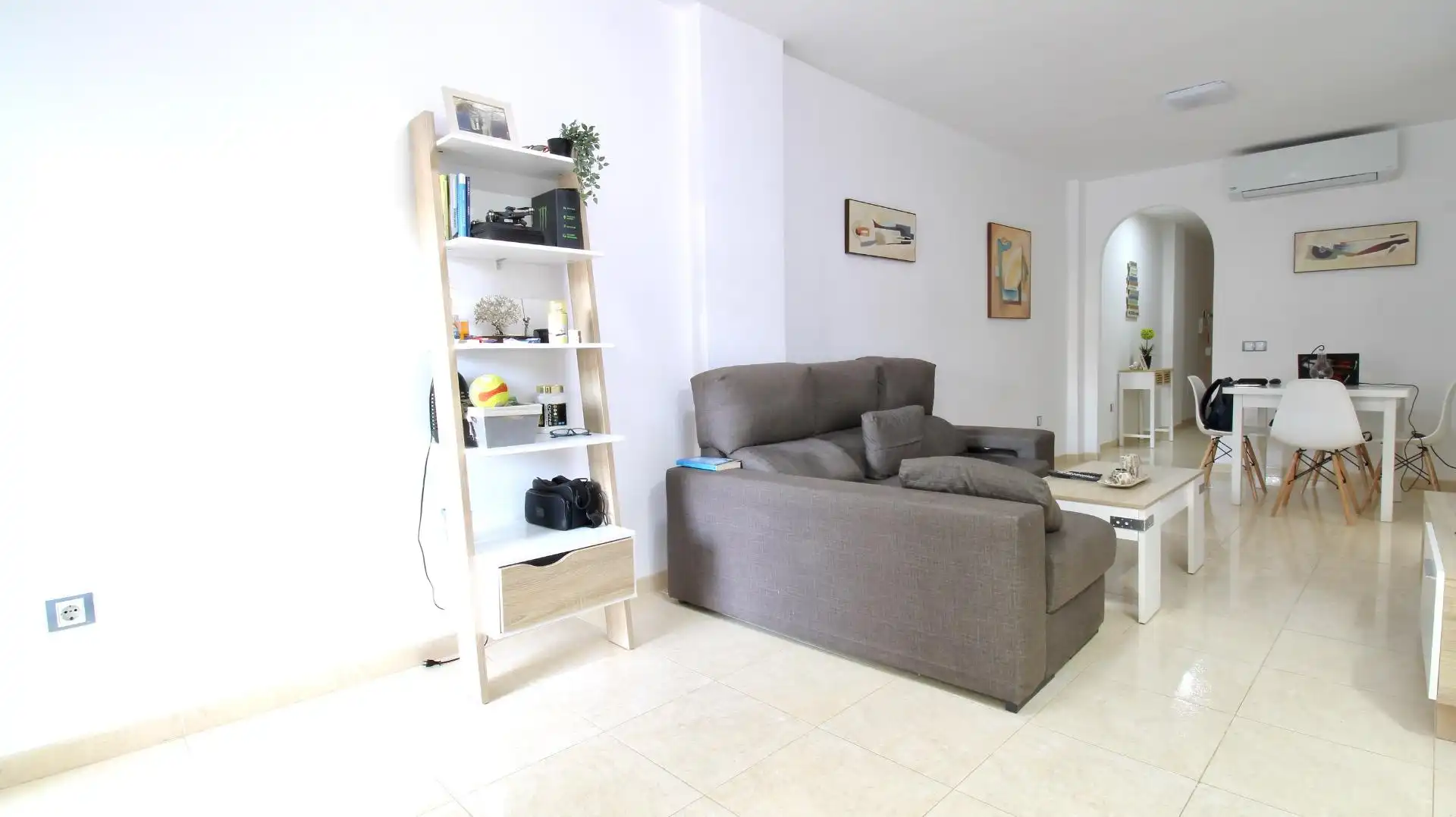 Living room of Flat for sale in Vícar  with Air Conditioner, Private garden and Terrace