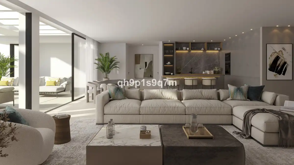 Sala d'estar de Pis en venda en Estepona amb Aire condicionat, Terrassa i Moblat