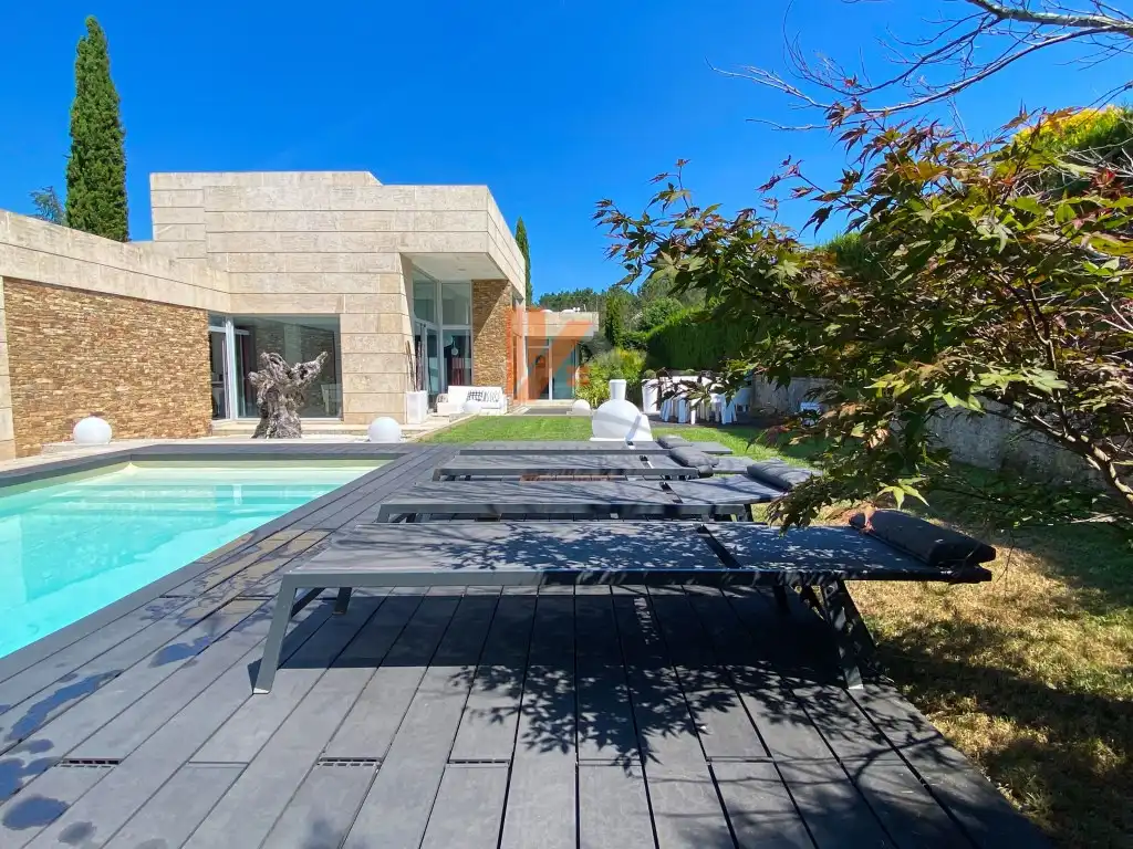 Terraza de Casa o chalet en venta en Ames con Jardín privado, Terraza y Piscina