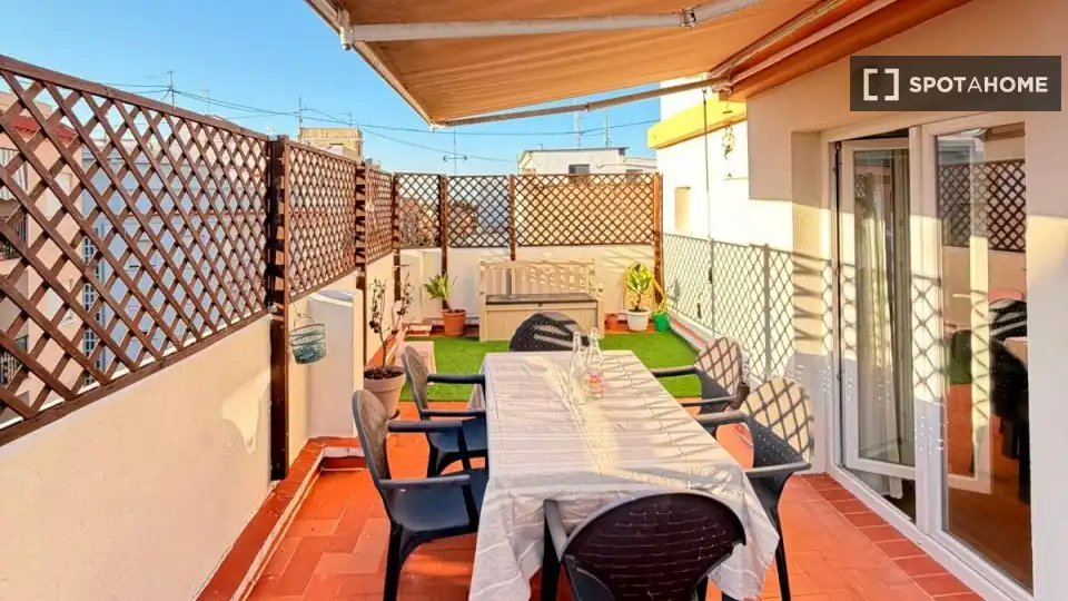 Terrasse von Wohnung zur Miete in Valencia mit Klimaanlage, Heizung und Möbliert