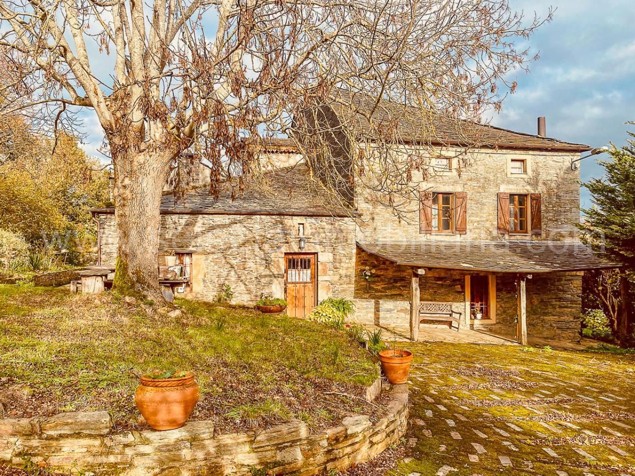 Vista exterior de Casa o xalet en venda en San Martín de Oscos amb Calefacció, Jardí privat i Terrassa