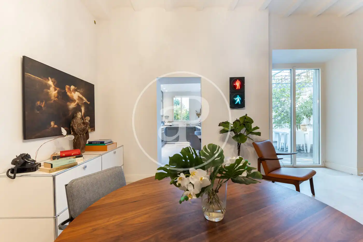 Esszimmer von Einfamilien-Reihenhaus zum Verkauf in  Palma de Mallorca mit Klimaanlage, Heizung und Privatgarten