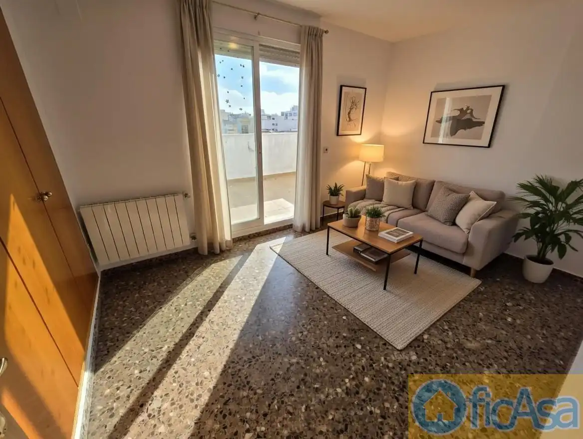 Sala de estar de Ático en venta en Castellón de la Plana / Castelló de la Plana con Aire acondicionado, Calefacción y Terraza