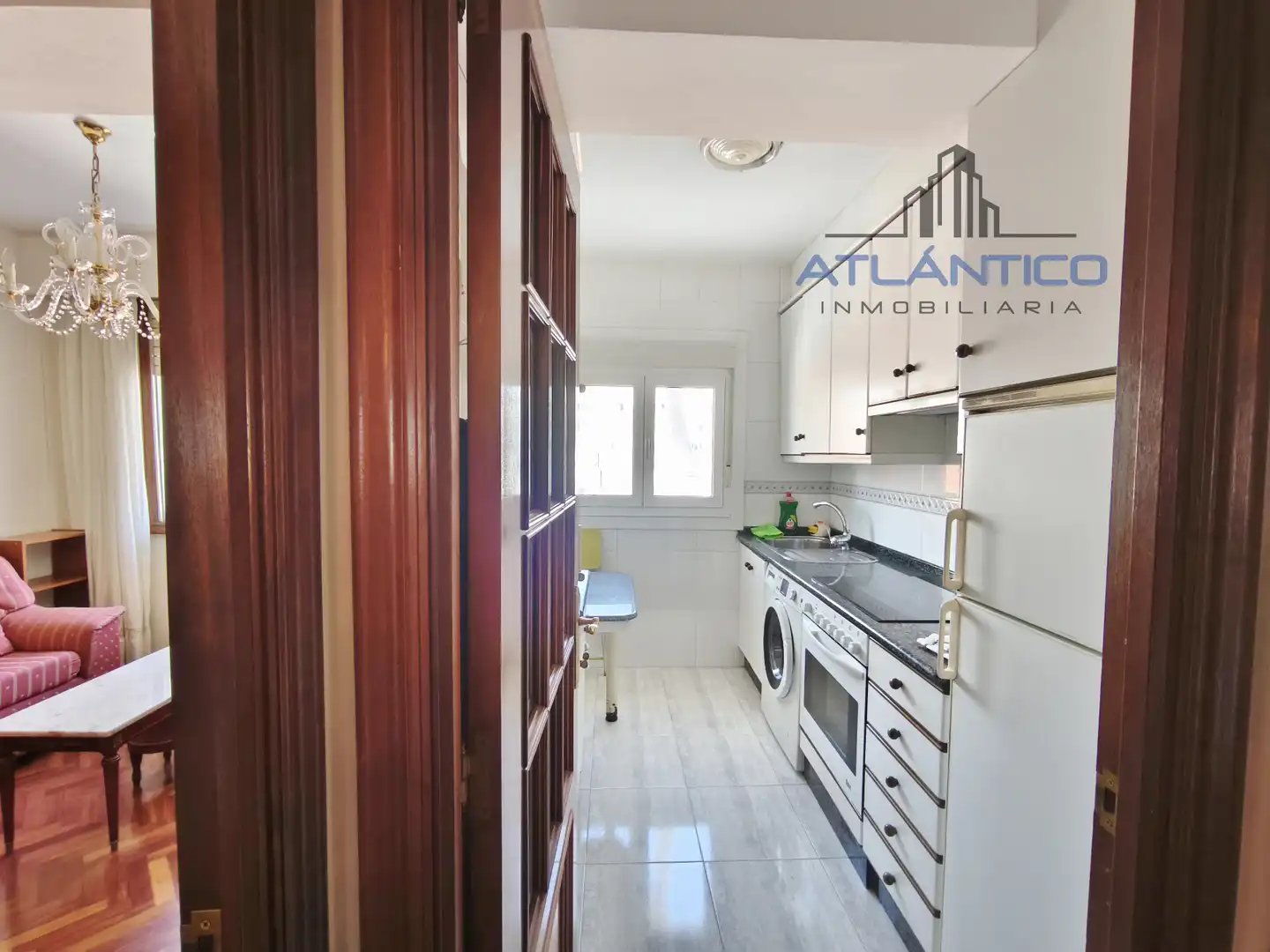 Kitchen of Flat for rent in A Coruña Capital   with Heating, Parquet flooring and Furnished