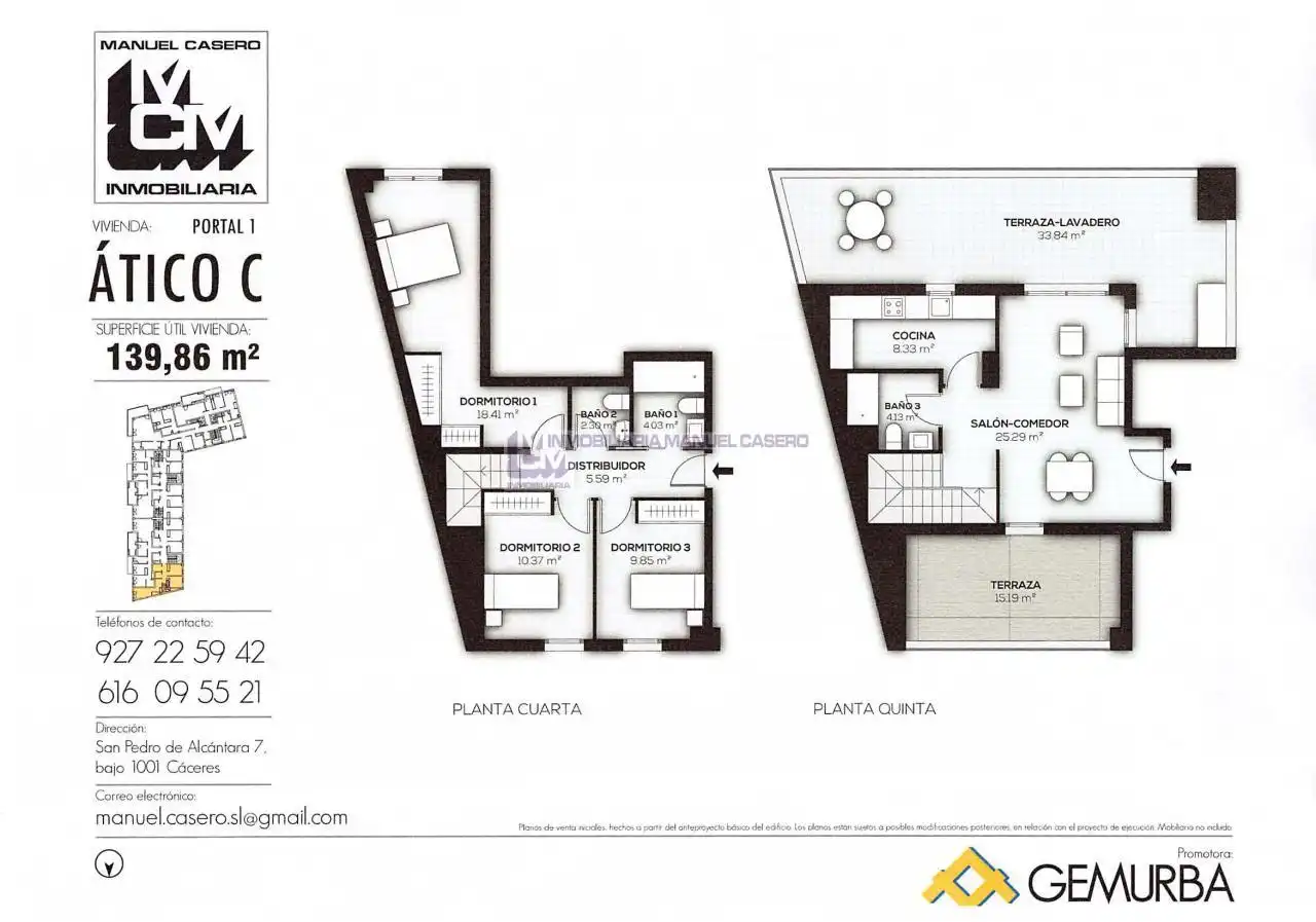 Piso en venta en Cáceres con Calefacción, Terraza y Trastero