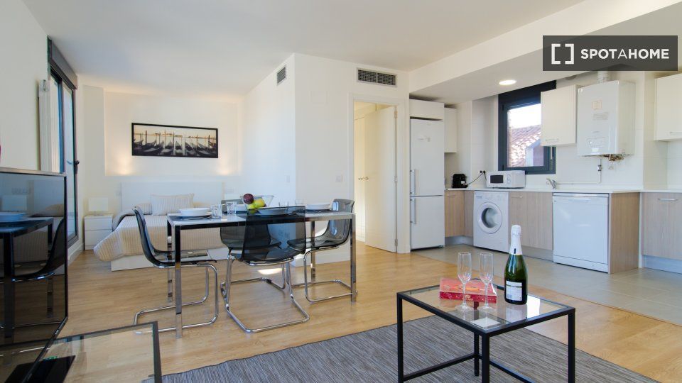 Living room of Flat to rent in  Madrid Capital  with Air Conditioner, Heating and Furnished