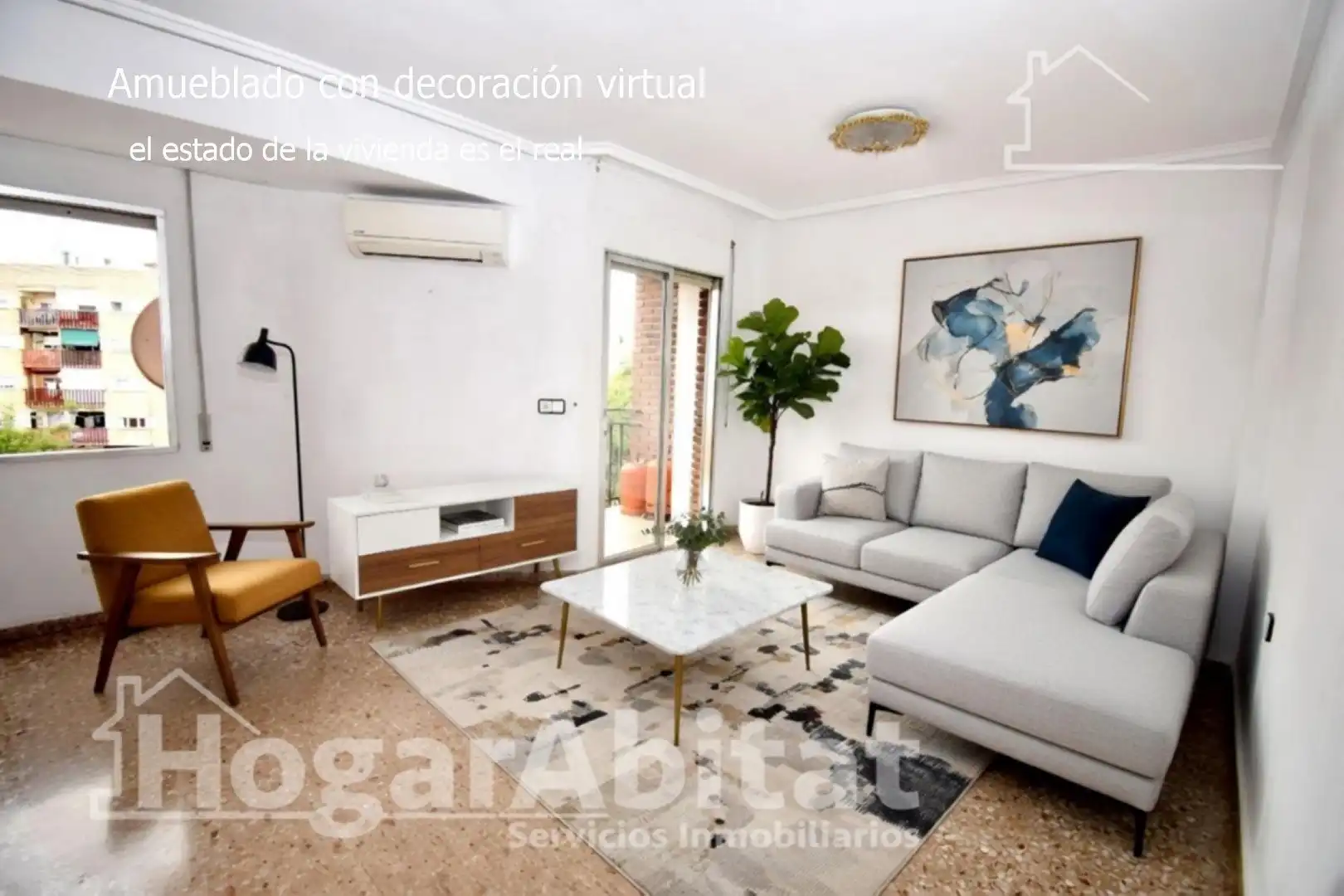 Living room of Flat for sale in Alaquàs  with Air Conditioner and Balcony