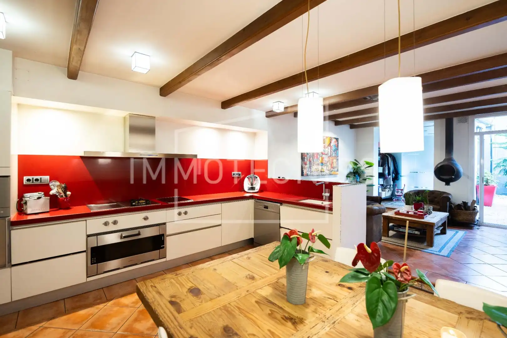 Cocina de Casa adosada en venta en Granollers con Balcón