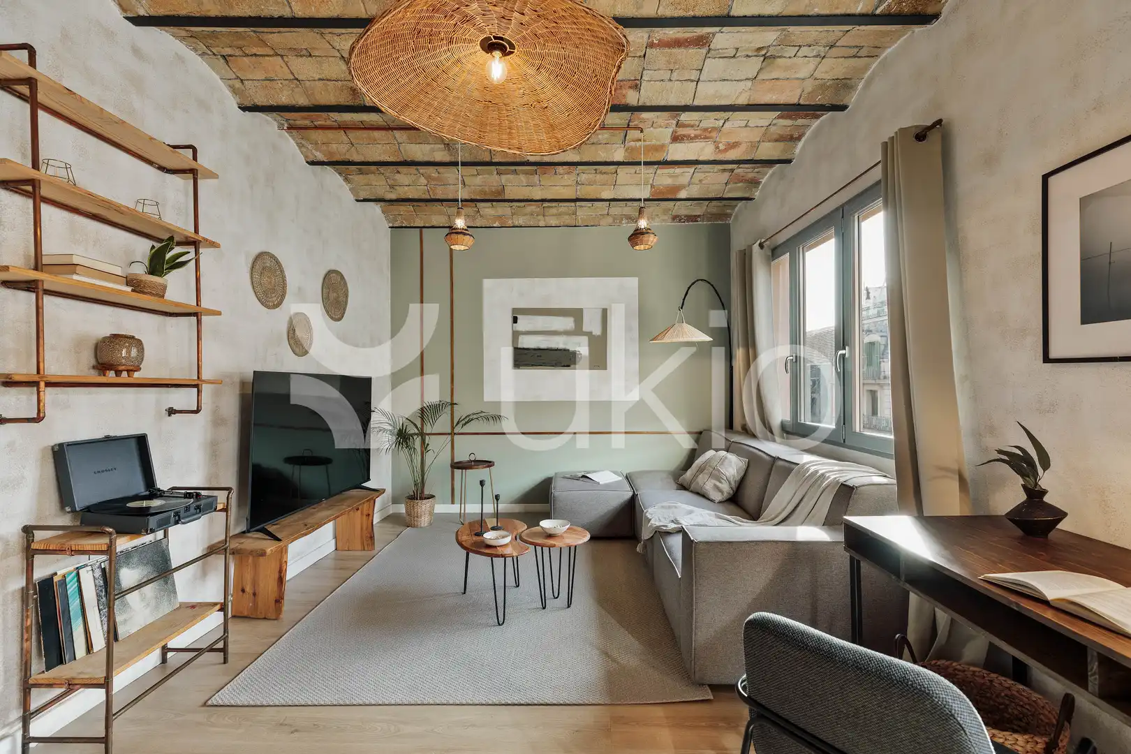 Living room of Apartments for rent in Barcelona  with Air Conditioner, Heating and Furnished