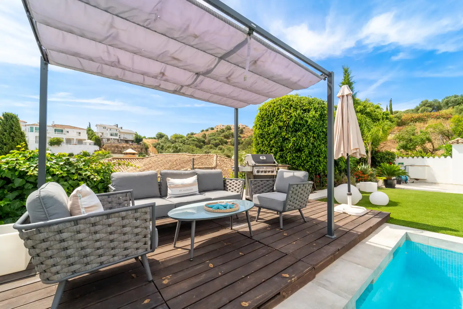 Terrassa de Casa o xalet en venda en Mijas amb Aire condicionat, Jardí privat i Terrassa
