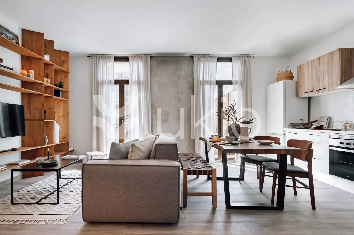 Sala d'estar de Apartament de lloguer en Barcelona amb Aire condicionat, Moblat i Forn